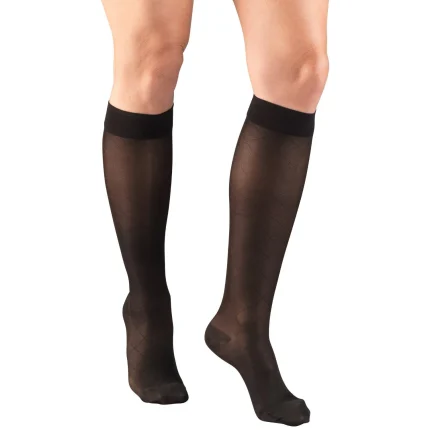 MEDIAS TRANSLÚCIDAS MUJER HASTA LA RODILLA PATRÓN DIAMANTES 15-20 mmHg